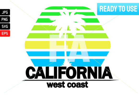 California West Coast Surf Retro Sunset