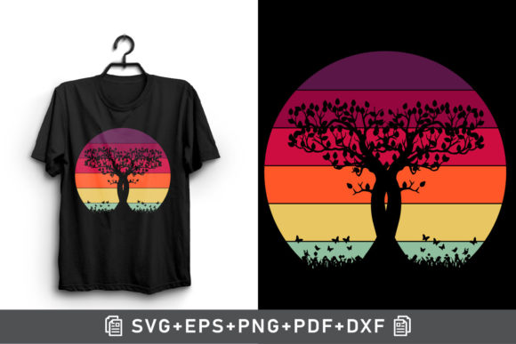 Retro Sunset Trees and Butterflies Review