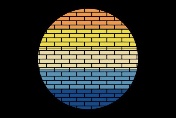 Retro Vintage Sunset Wall Clipart