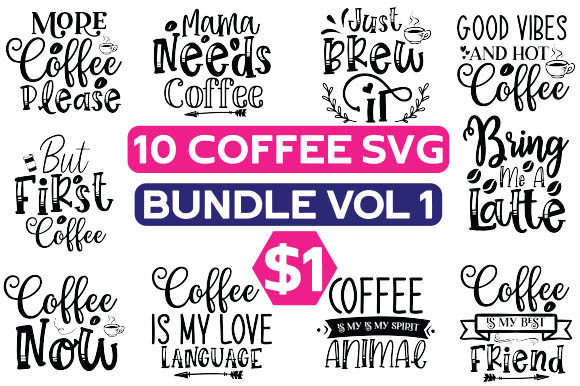 Review: 10 Coffee SVG Bundle Vol 1 for Real Embroidery Projects
