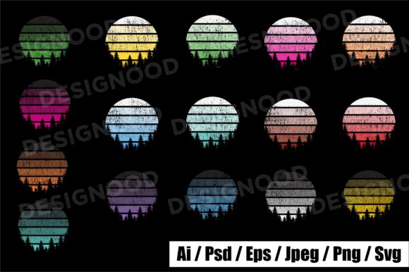 Sunset Striped Retro Vintage Colors Tree Review