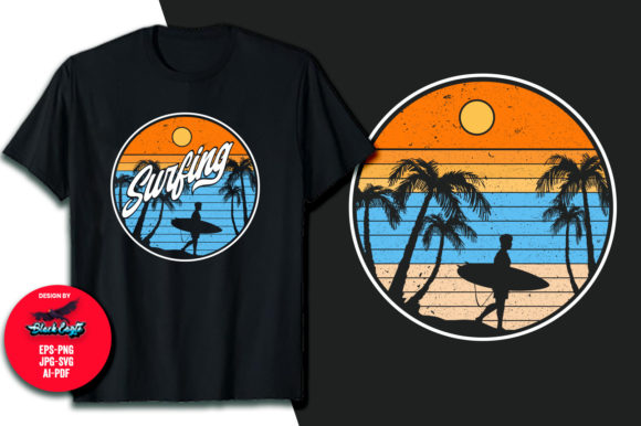 Surfing Retro Vintage T-Shirt Design Review