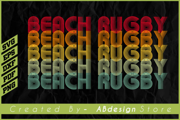 Vintage Retro Beach Rugby Sublimation